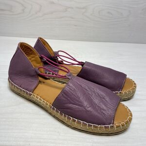 Valencia Espadrilles by Walk With Me Sandals Size 6 Purple Leather Open Toe